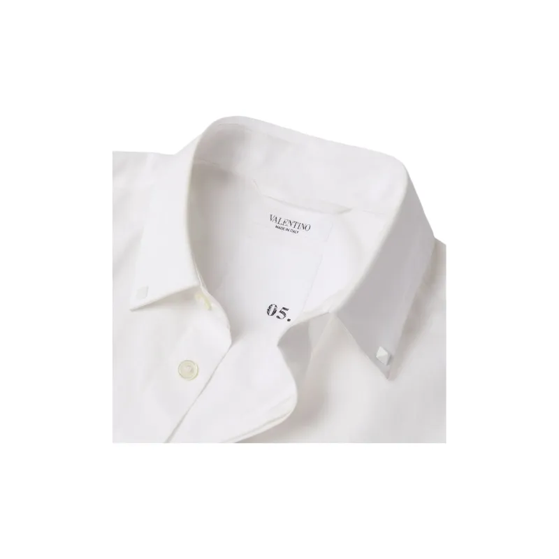 Valentino Stud Detailed Curved Hem Shirt-5