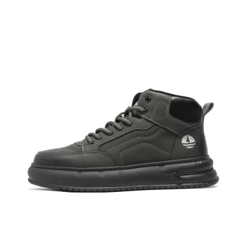 NAVIGARE Small Sailboats Height Increasing Mid Top Casual Shoes Men's Gray