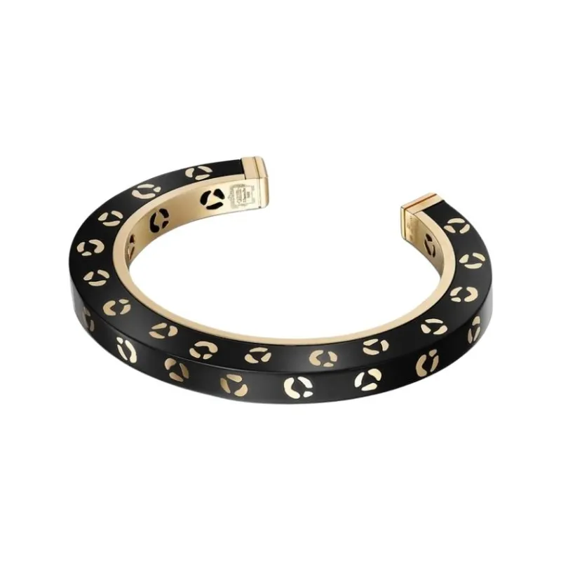 CARTIER 18K Gold Bangles Unisex Black-2