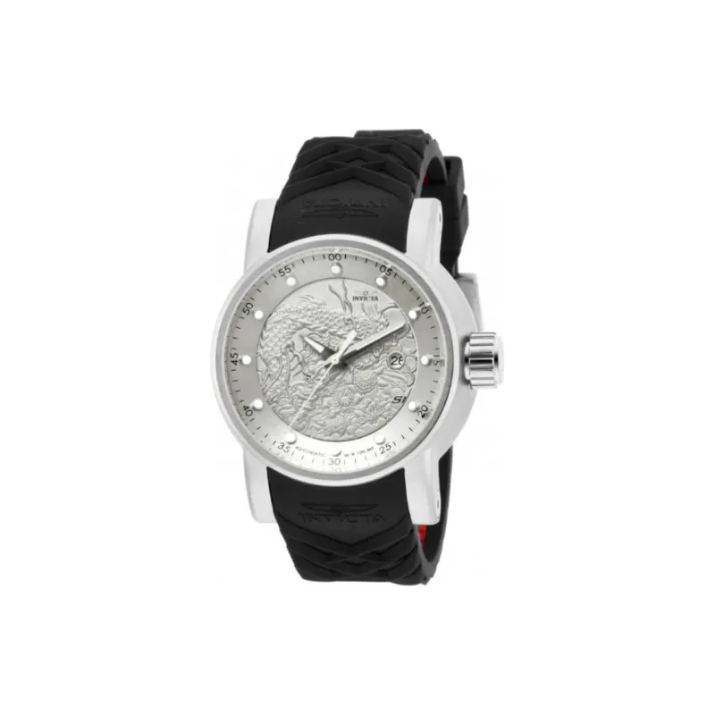 INVICTA Wrist Watch Automatic Mechanical Movement Silicone Strap 48mm Silver Dial Men's Watches-0