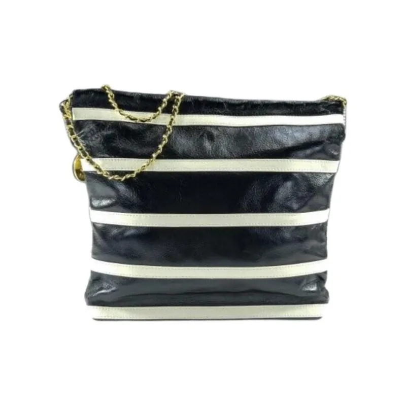 CHANEL 22Bag Bright Calfskin Hobo Bag, Handbag, Shoulder Bag Trumpets Women's Black & White-2