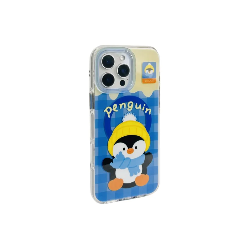 Wei Xin Acrylic Material Penguin Magnetic Stand Phone Cases Compatible With IPhone 16/15 Pro Max/Apple 13/14 Pro/Max-6