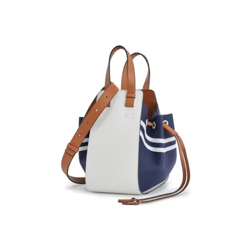 LOEWE Hammock Cow Leather Hammock Bag Shoulder Bag Crossbody Bag Handbag Women's Blue/White