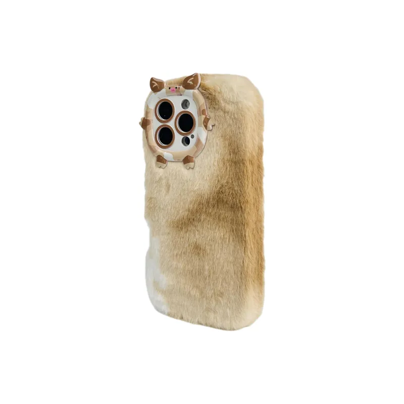Wei Xin Plush Material Plush Gradient Quad Colors Phone Cases Compatible With IPhone 16/15 Pro Max/Apple 13/14 Pro/Max-9