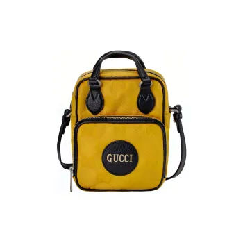 GUCCI Nylon With Leather Shoulder Bag, Crossbody Bag, Handbag Unisex Yellow & Black