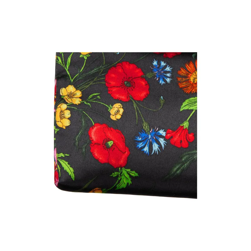 GUCCI GG Marmont Silk Clutch Women's Black Multicolor-6