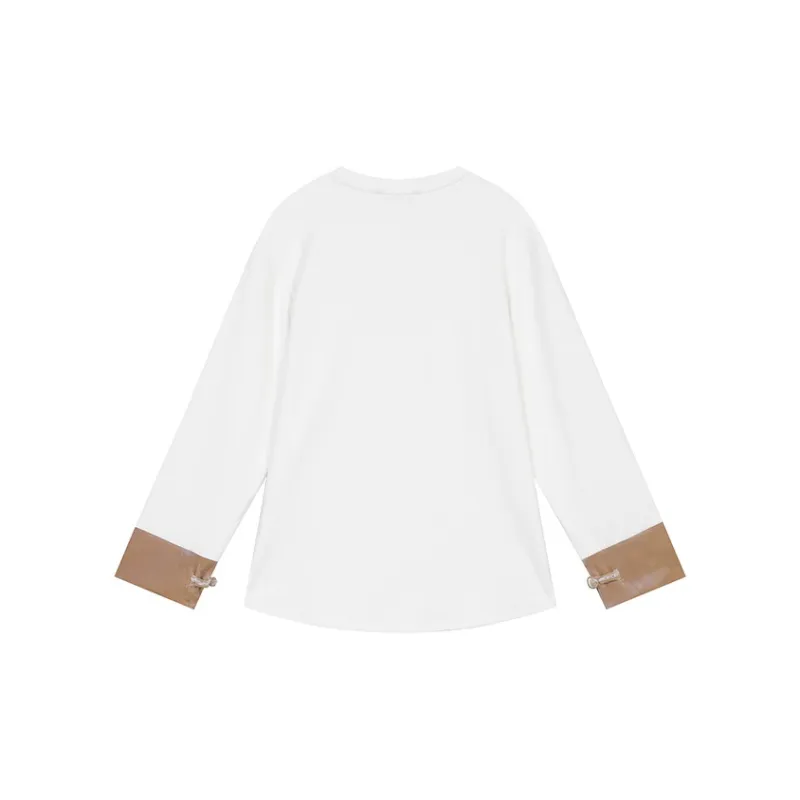 ELF SACK T Shirt Women's Versatile Pearl White-1