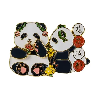 Momicafe Chengdu Giant Panda Base Ice Flower Fun Magnet Refrigerator Sticker