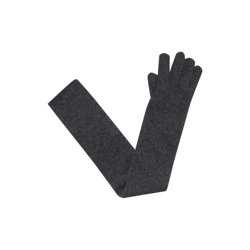MaxMara Cashmere Knit Gloves Women's Gray-1