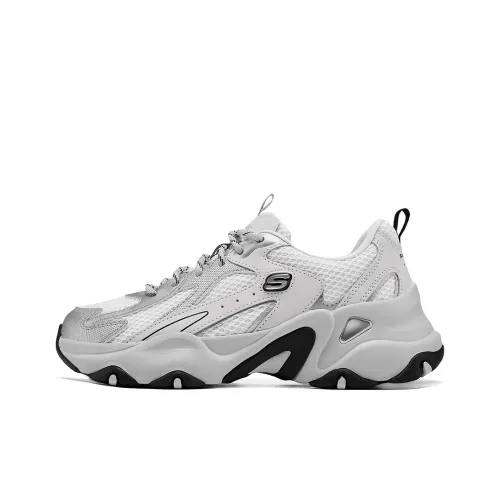Skechers Cushioning Wear Resistant Low Top Chunky Sneakers Women's Silver