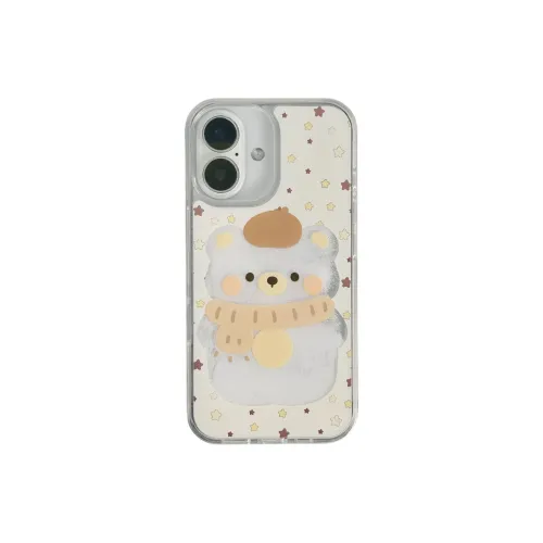 Wei Xin Acrylic Material Stars Sand Snowflake Bear Phone Cases Compatible With IPhone 16/15 Pro Max/Apple 13/14 Pro/Max