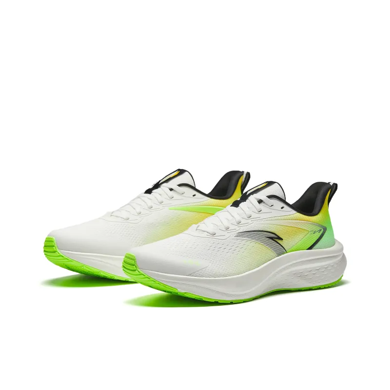 Anta Anti-Slip And Wear-Resistant Breathable Low-Top Casual Running Shoes Men's White Yellow Green-3