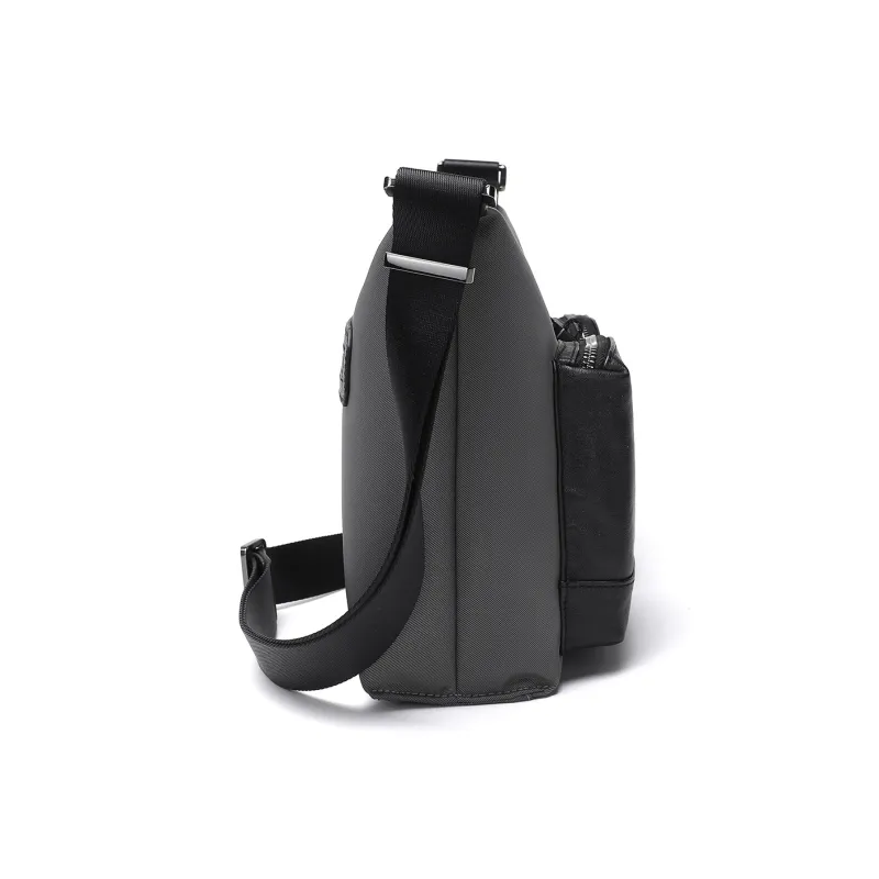 ELLE HOMME Cow Leather With Fabric Crossbody Bag Regular Men's Green/Black-2