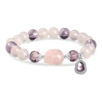 Lao Feng Xiang Chalcedony S925 Silver Bracelet Women's