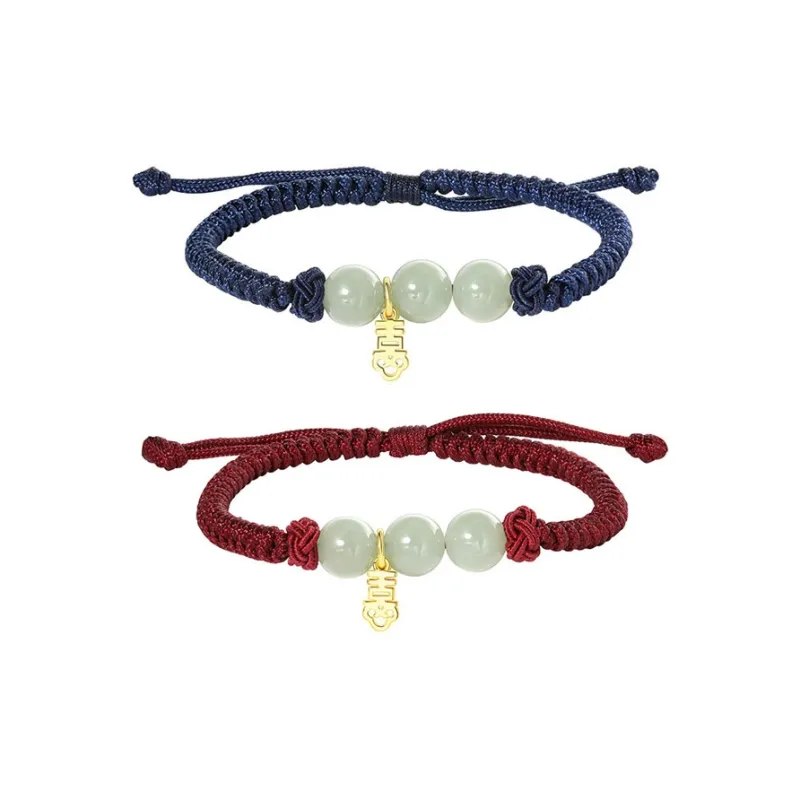 Mu Yao Hetian Jade Bracelets Pale Greenish White Jade Unisex-4