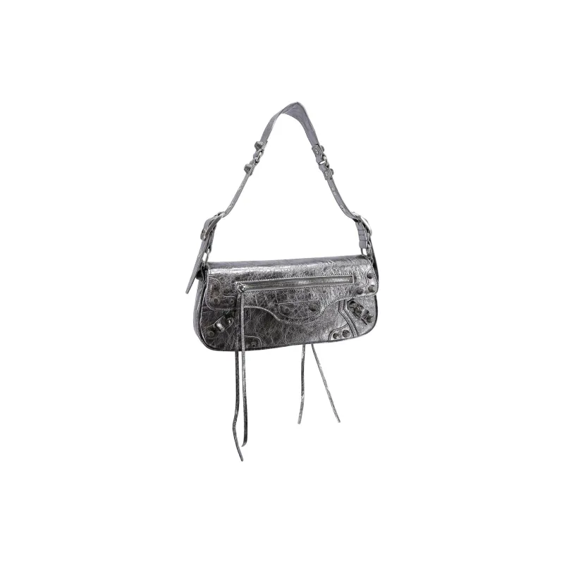 Balenciaga Le Cagole Lambskin Shoulder Bag Women's Silver-1