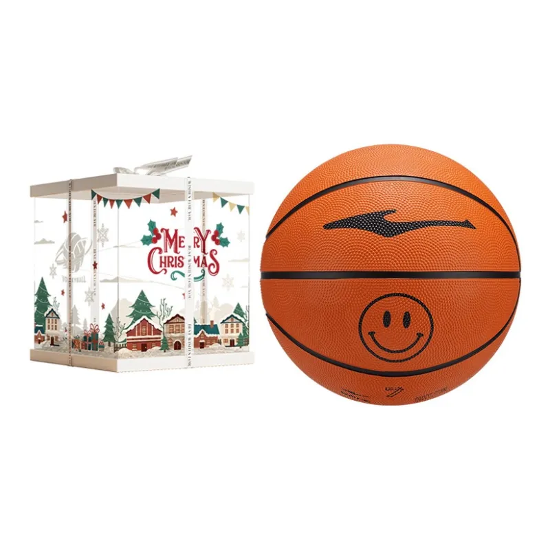 Erke Smiley Face Collection Rubber Basketball Brown Size 7.5 Training Competition Unisex-8