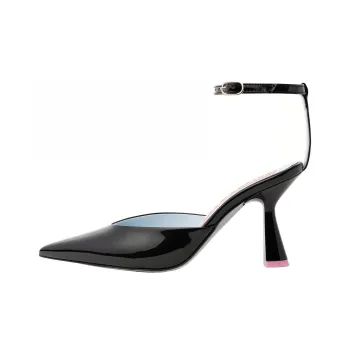 CHIARA FERRAGNI Cf Decollete Chunky Heel High Heels 8.5cm Women's Black