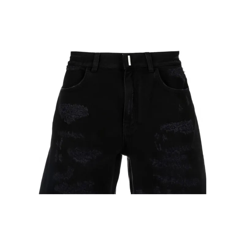 Givenchy Distressed Denim Shorts-4