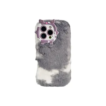Wei Xin Plush Material Plush Gradient Quad Colors Phone Cases Compatible With IPhone 16/15 Pro Max/Apple 13/14 Pro/Max