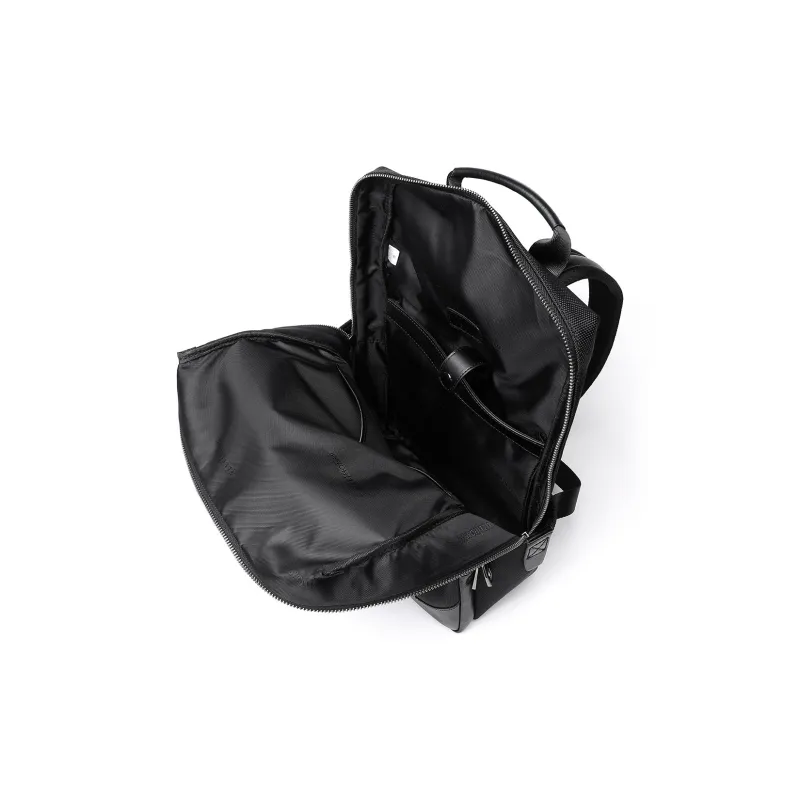 ELLE HOMME Fabric With Cow Leather Backpack Regular Men's Black-7