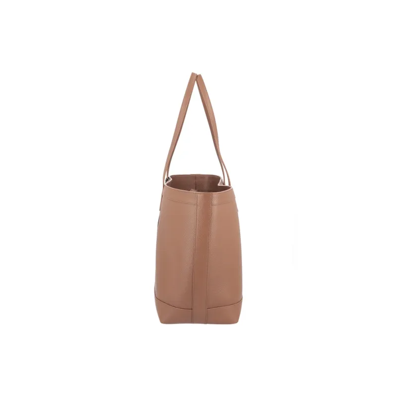 Burberry Leather Tote Bag Shopping Bag Shoulder Bags Women's Earth Brown-5