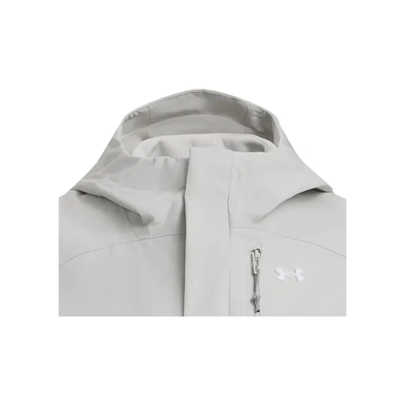 Under Armour Waterproof, Windproof, And Abrasion Resistant Windbreaker Jacket Unisex Gray, Comes With Necklace-3