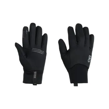 Outdoor Research Polyester Elastane Nylon Silicone Stretch Wool Brushed Gloves Men's Black