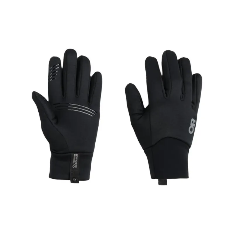 Outdoor Research Polyester Elastane Nylon Silicone Stretch Wool Brushed Gloves Men's Black-0