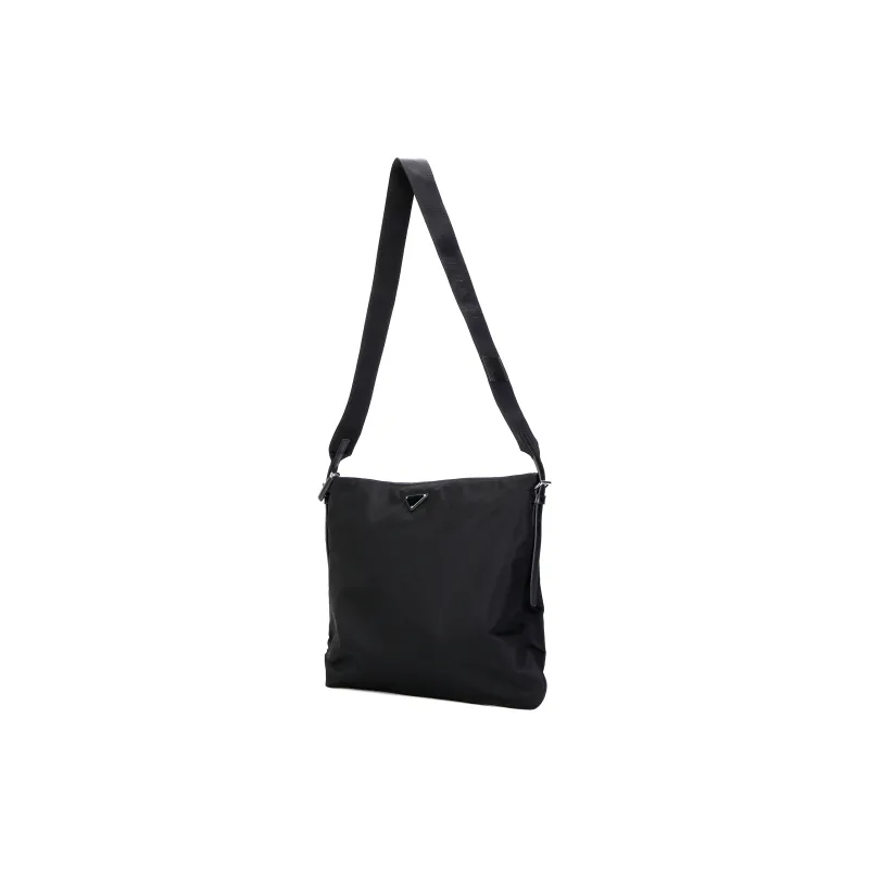 PRADA Leather Crossbody Bag Men's Black-2