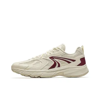 Anta Anti Slip And Wear Resistant Breathable Low Top Casual Running Shoes Men's Beige Red