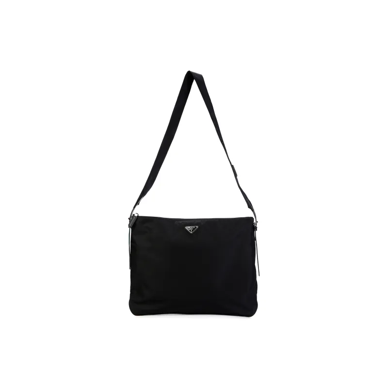 PRADA Leather Crossbody Bag Men's Black-1