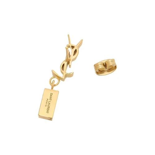 SAINT LAURENT Brass Glass Earrings Women's Gold