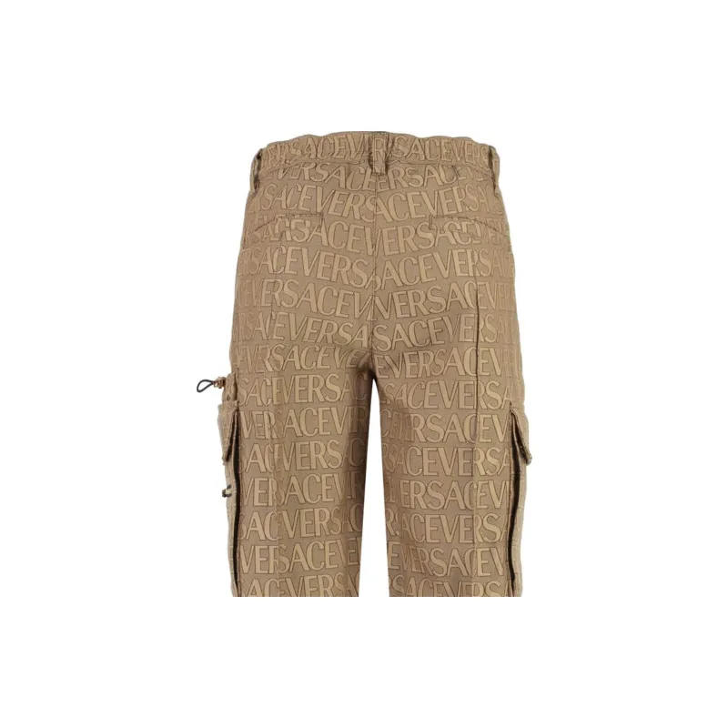 VERSACE JEANS COUTURE Allover Logo Printed Mid Rise Cargo Trousers-2