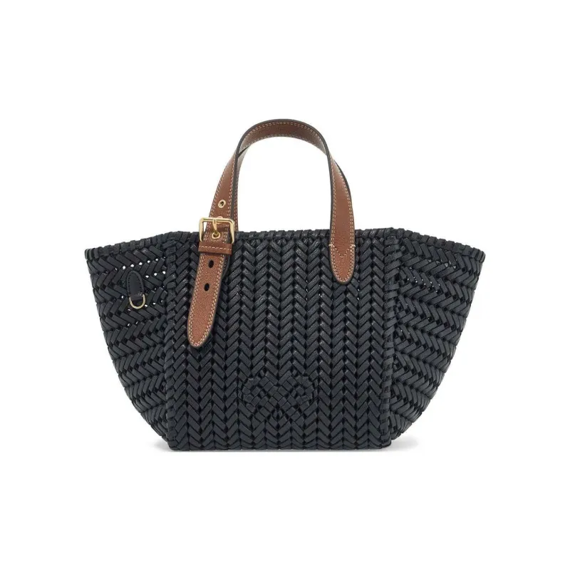 Anya Hindmarch Goatskin Tote Bag, Shopping Bag, Handbag Trumpets Women's Black-0