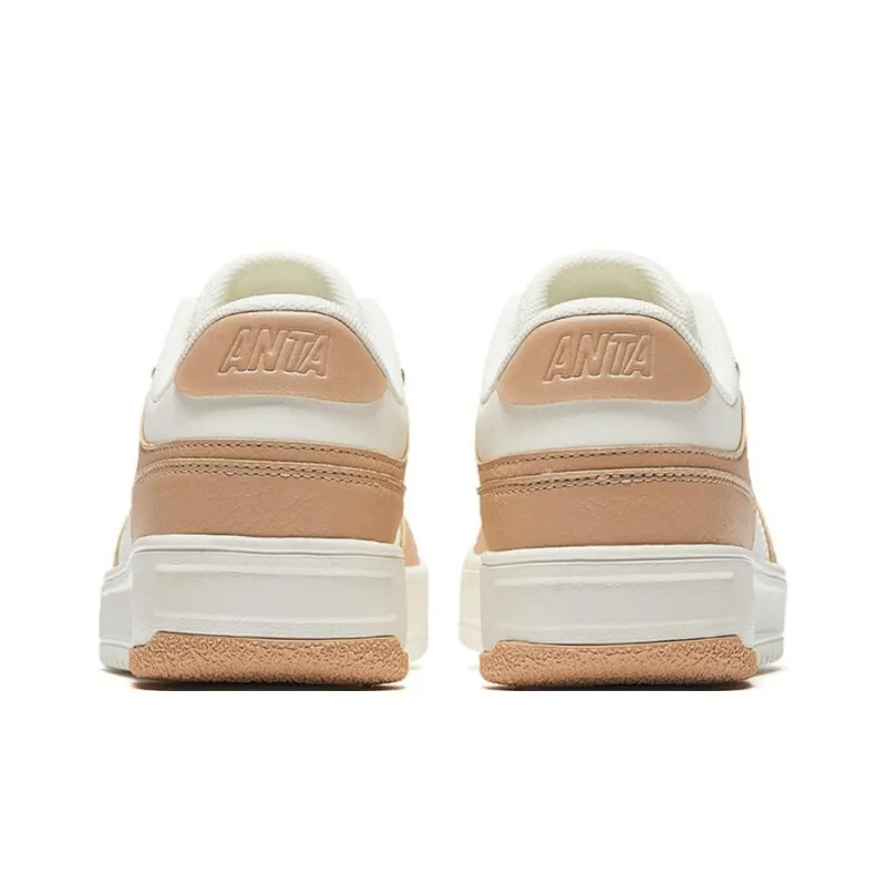 Anta Broken Bamboo Slip Resistant Cushioning Low Top Skateboard Shoes Women's White Brown-3