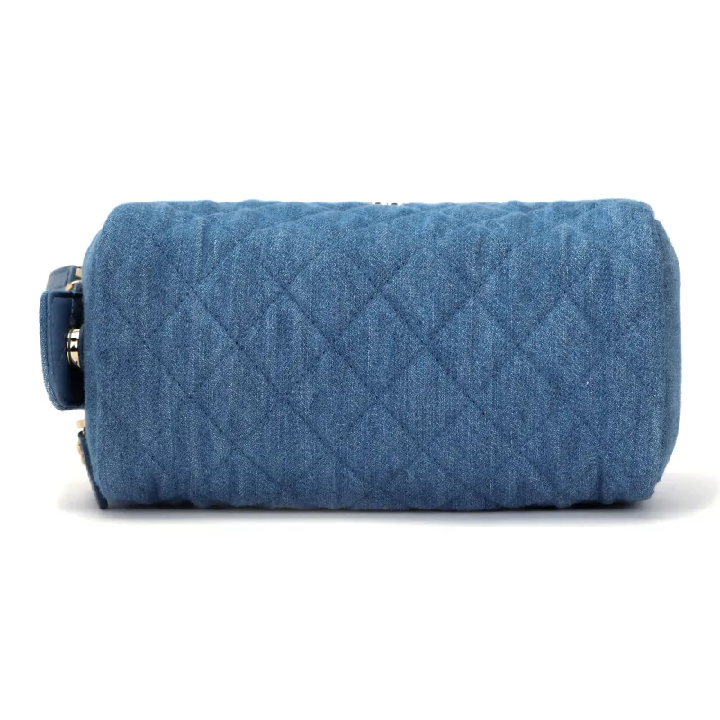 CHANEL Denim Toiletry Bag, Makeup Bag Women's Blue-3