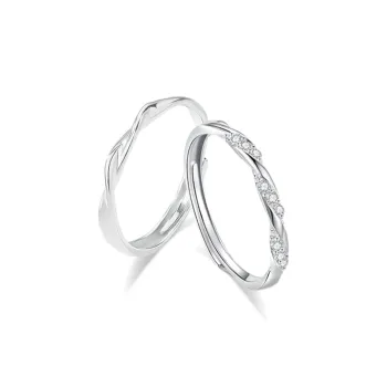 LUCA Sterling Silver Rings Unisex Silver White #Sweet Love Confession # Gift Box Set With Gift Perfect For Presents