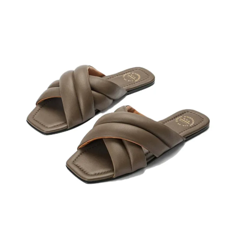 ATP Atelier Abrasion-Resistant Slide Slippers Women's Brown-3