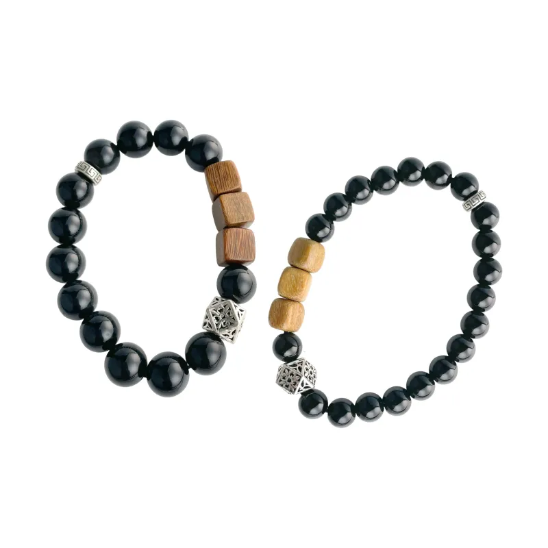 SHIYI N CIFANG Obsidian Bracelets Unisex-7