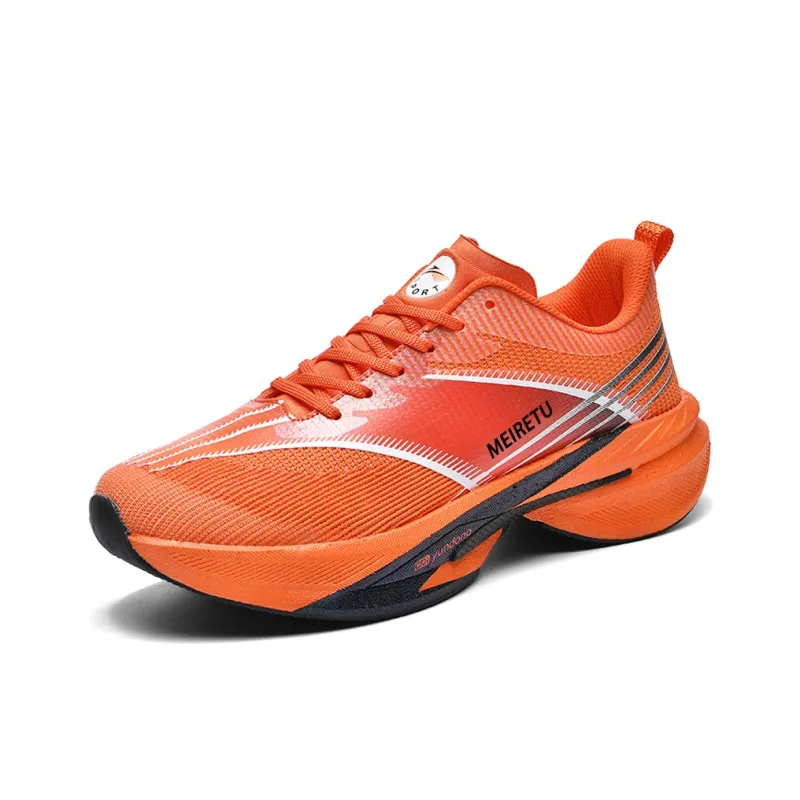 Meiretu Cushioning, Abrasion Resistant, And Resilient Properties Low Top Casual Shoes Unisex Orange-1