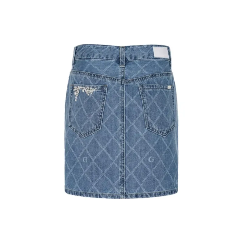 GUESS Denim Short Skirts Women's Blue-1