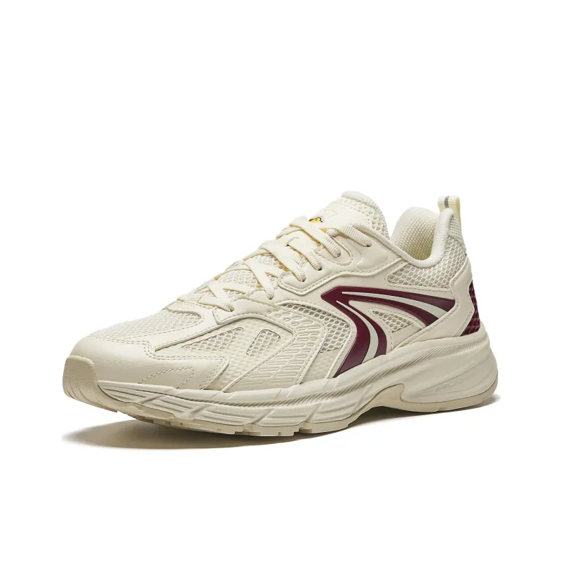 Anta Anti-Slip And Wear-Resistant Breathable Low-Top Casual Running Shoes Men's Beige Red-2