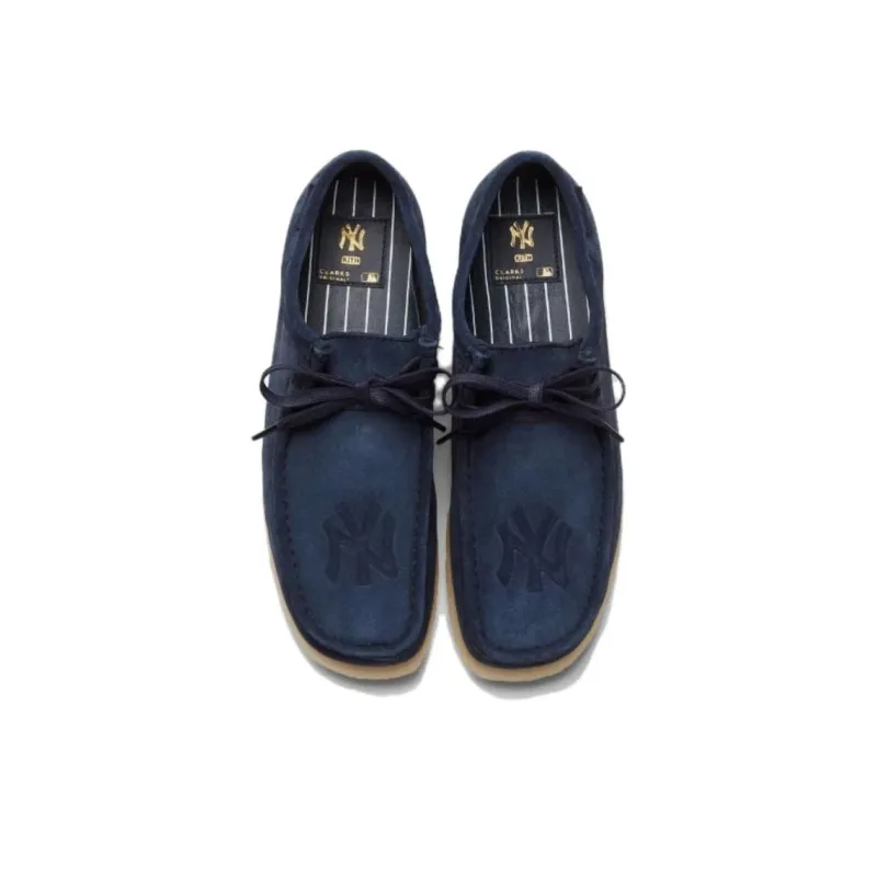 KITH X New York Yankees x Clarks Originals WALLABEE Low-Top Casual Shoes Unisex Marine Blue-5