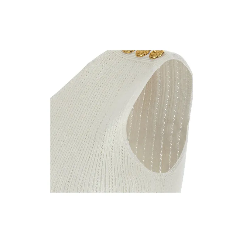 BALMAIN Tank Tops Women's Beige-4