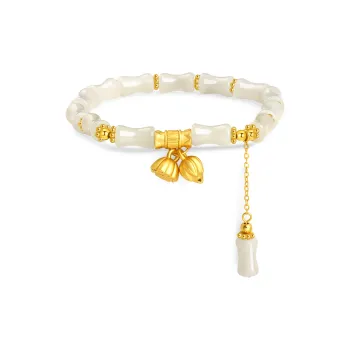 Lao Feng Xiang Hetian Jade Bracelets White Jade/Pale Greenish White Jade Women's