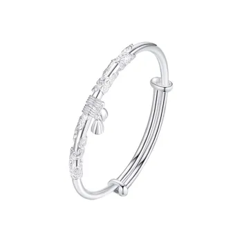 ZHONGLING 999 Fine Silver Sterling Silver Bracelets Women's