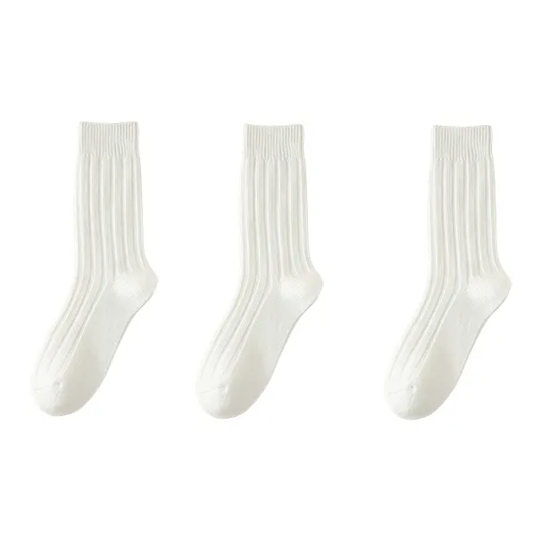 Cheemy Free Mid Calf Socks Men's 3 Pack White-0