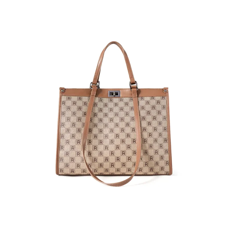 Vigno Synthetic Leather One Shoulder Handbag Regular Women's Coffee/Khaki-4