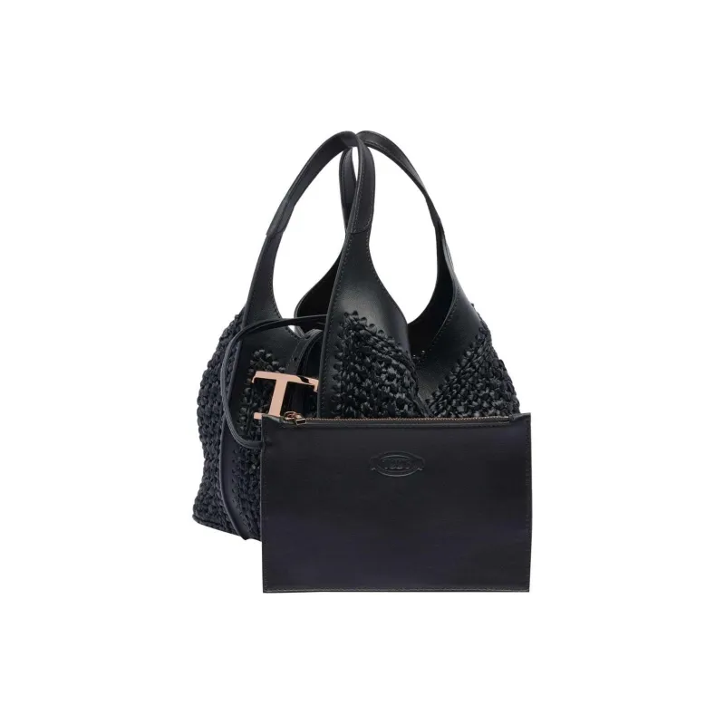 TOD'S T Timeless Woven Mini Tote Bag-3